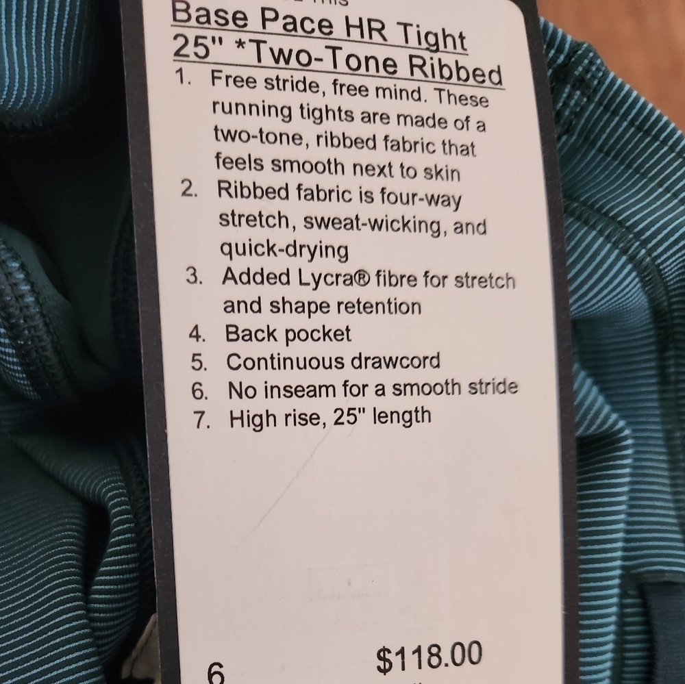 Lululemon Base Pace Ribbed Tight - Picture 11 of 11